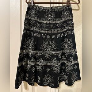 RUC Vintage Boho embroidered Harold’s skirt 100% Linen size 4
